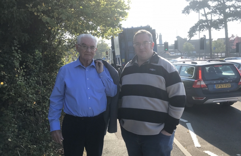 Chris & Mark at the Crow Lane Roundabout on the A4018