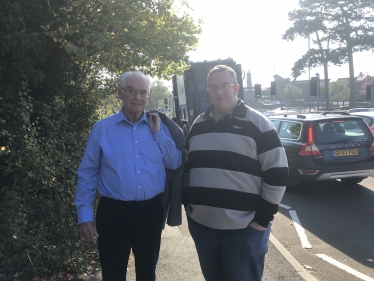 Chris & Mark at the Crow Lane Roundabout on the A4018